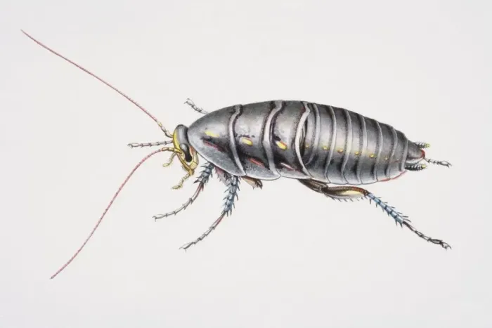 Framed Print : Desert Cockroach, Arenivaga investigata, side view Framed Print : Desert Cockroach, Arenivaga investigata, side view