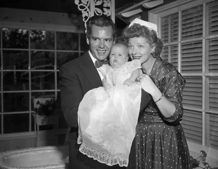 Framed Print : Desi Arnaz and Lucille Ball Hold Baby Framed Print : Desi Arnaz and Lucille Ball Hold Baby