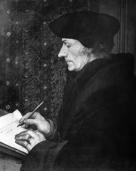 Framed Print : Desidarius Erasmus Writing At Desk Framed Print : Desidarius Erasmus Writing At Desk