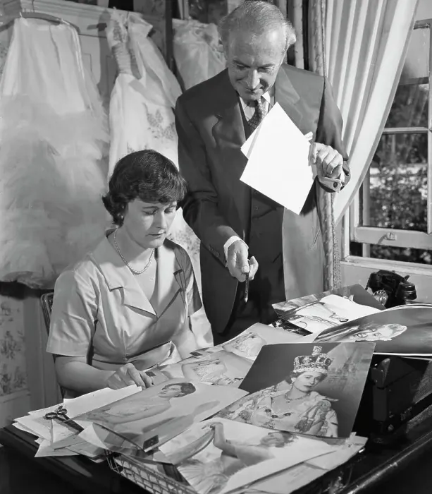 Framed Print : Designer Cecil Beaton Working With His Secretary Framed Print : Designer Cecil Beaton Working With His Secretary