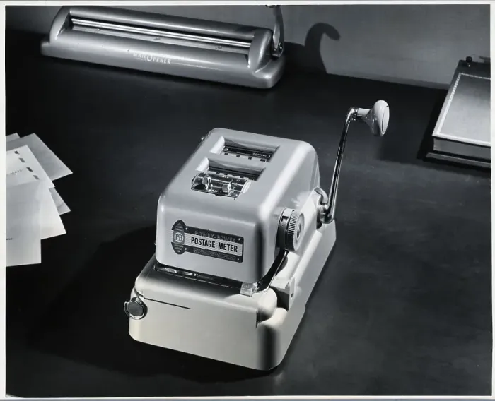 Framed Print : Desk Model Postage Meter Framed Print : Desk Model Postage Meter
