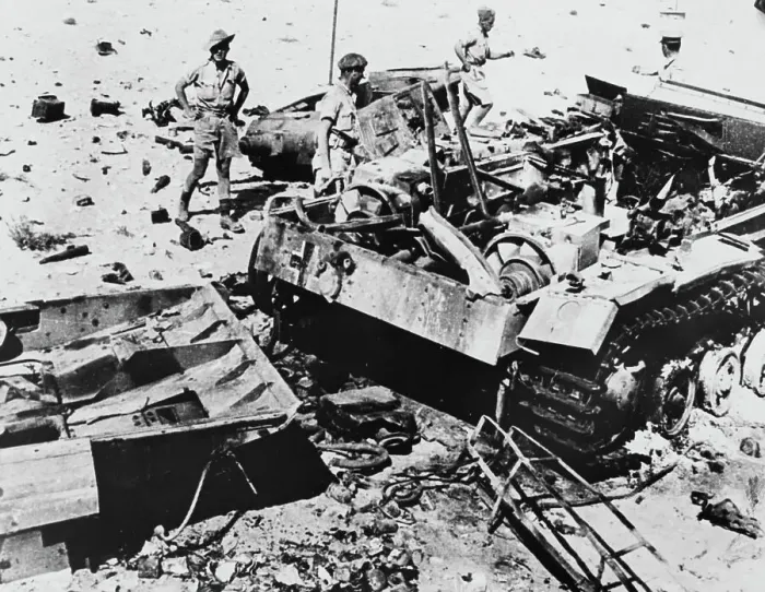 Framed Print : Destroyed German Tank, 1942 Framed Print : Destroyed German Tank, 1942