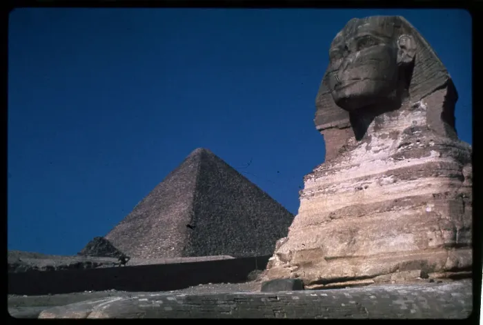 Framed Print : Detailed View of Sphinx and Pyramid Scene Framed Print : Detailed View of Sphinx and Pyramid Scene