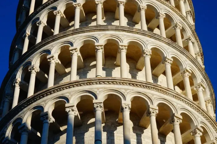 Framed Print : Detailed view, Tower of Pisa, Unesco, Sunshine, Italy Framed Print : Detailed view, Tower of Pisa, Unesco, Sunshine, Italy