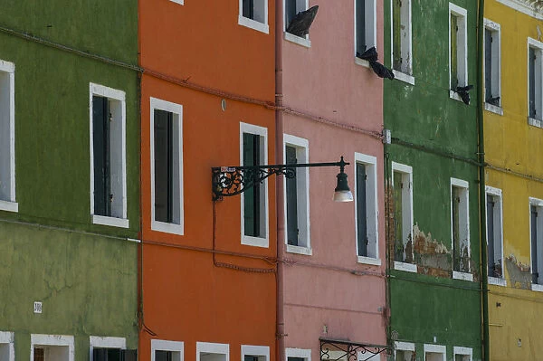 Details of the colored houses of Burano island. Venice, Veneto, Italy