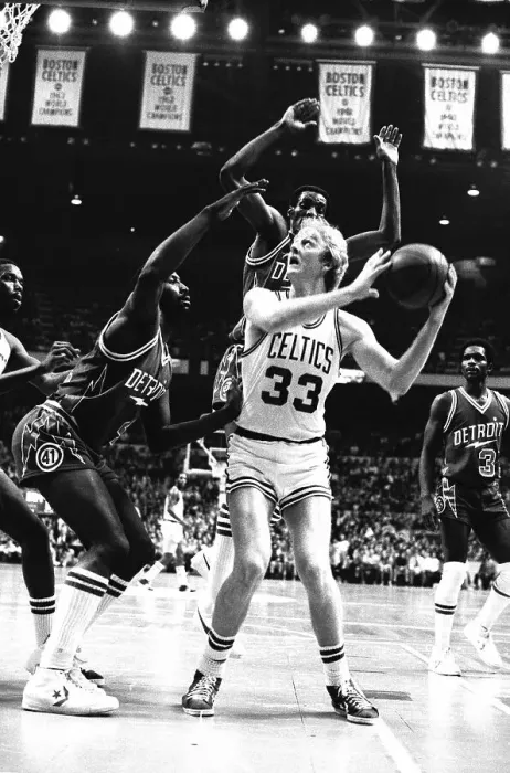 Framed Print : Detroit Pistons Guarding Against Larry Bird Framed Print : Detroit Pistons Guarding Against Larry Bird