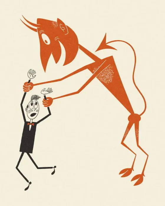 Framed Print : Devil Tempting a Man
