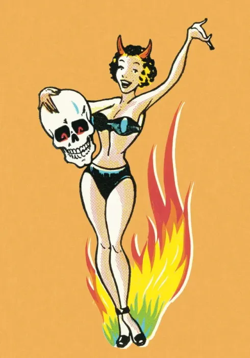 Framed Print : Devilish woman