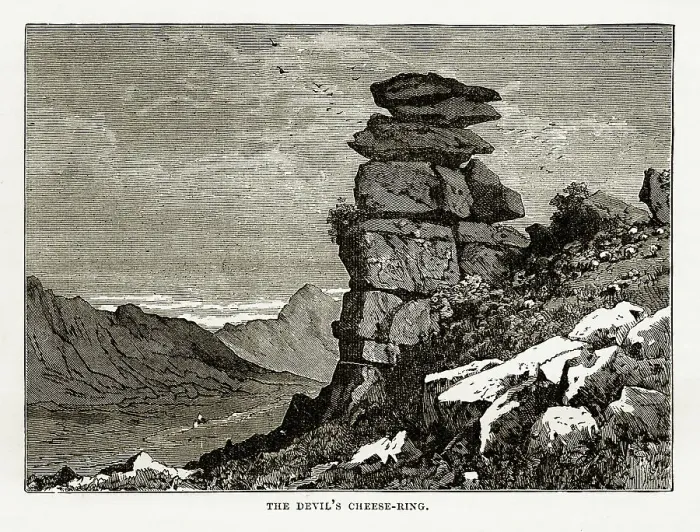 Framed Print : Devil's Cheese Ring Formation, Exmoor, England Victorian Engraving, 1840 Framed Print : Devil's Cheese Ring Formation, Exmoor, England Victorian Engraving, 1840