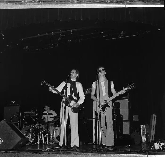 Framed Print : Devo Performing at Punk Fashion Show Framed Print : Devo Performing at Punk Fashion Show
