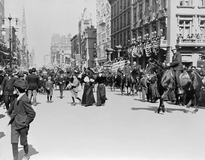 Framed Print : Dewey Parade in New York City Framed Print : Dewey Parade in New York City