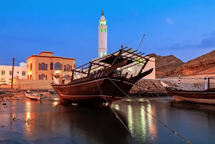 Framed Print : A dhow (traditional boat) in Sur, Oman Framed Print : A dhow (traditional boat) in Sur, Oman