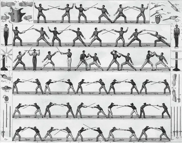 Framed Print : Diagram For Fencing / Engraving Framed Print : Diagram For Fencing / Engraving
