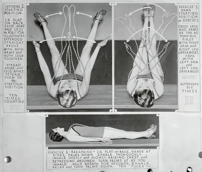 Framed Print : Diagrams of Woman Exercising Framed Print : Diagrams of Woman Exercising