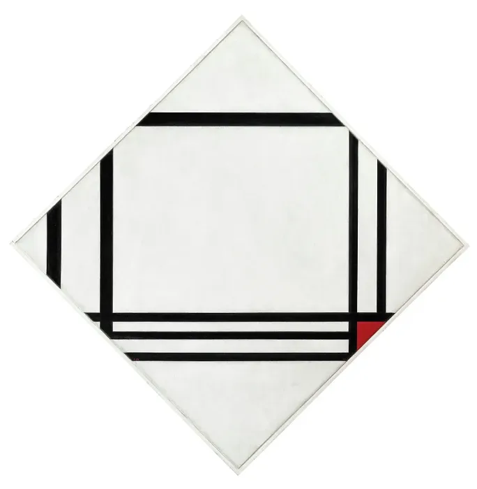 Framed Print : Diamond Composition With Eight Lines And Red (Picture No. 3) Framed Print : Diamond Composition With Eight Lines And Red (Picture No. 3)