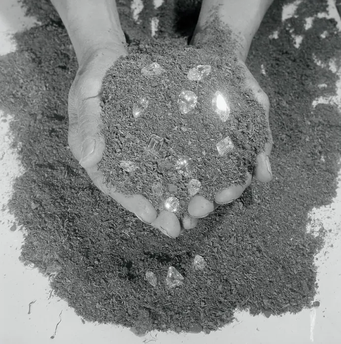 Framed Print : Diamonds Embedded in a Handful of Earth