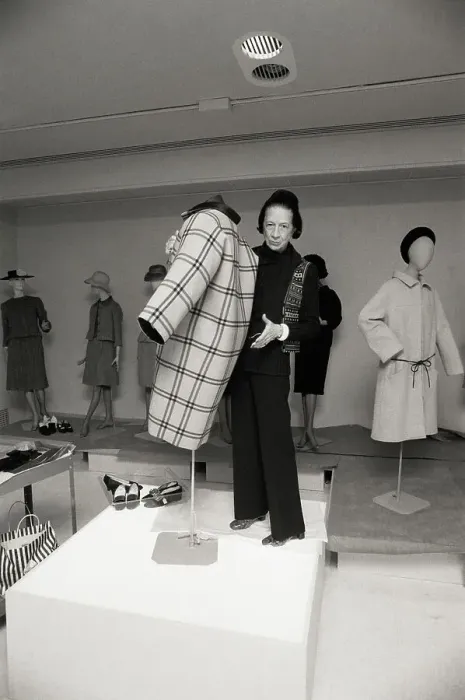 Framed Print : Diana Vreeland Display a One Seam Coat Framed Print : Diana Vreeland Display a One Seam Coat
