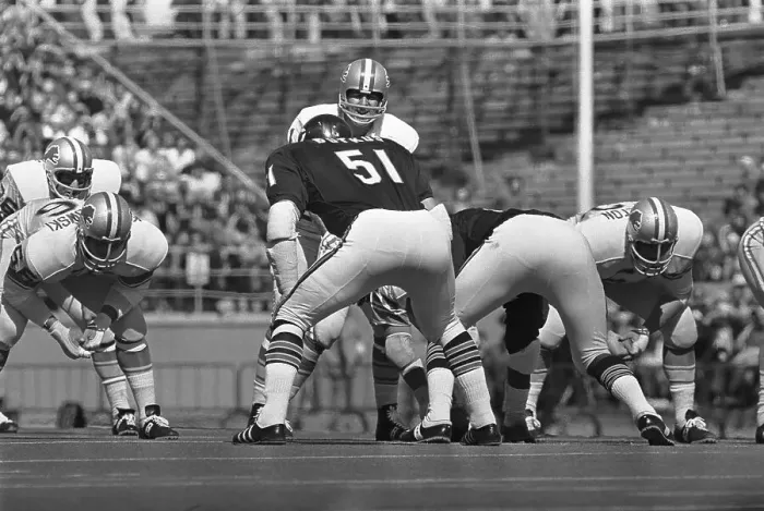 Framed Print : Dick Butkus Faces Quarterback in Game Framed Print : Dick Butkus Faces Quarterback in Game