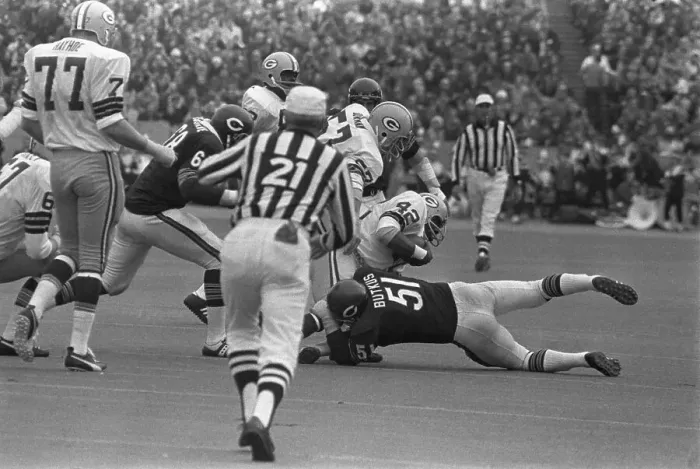 Framed Print : Dick Butkus Tackles Opponent Framed Print : Dick Butkus Tackles Opponent