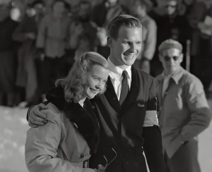 Framed Print : Dick Button and Barbara Ann Scott Smiling Framed Print : Dick Button and Barbara Ann Scott Smiling