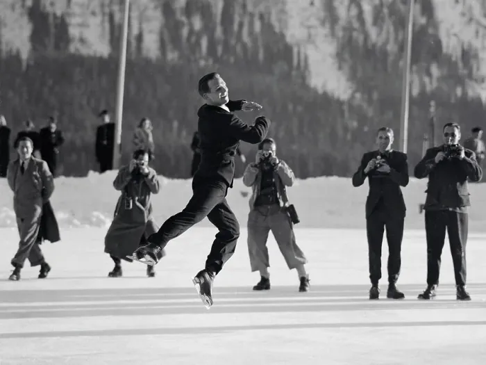 Framed Print : Dick Button Performing on Ice Framed Print : Dick Button Performing on Ice