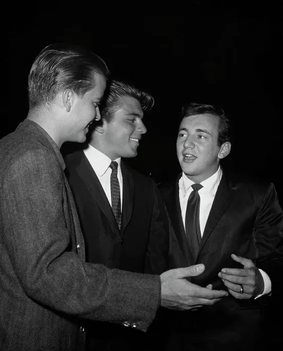 Framed Print : Dick Clark Talks W / Fabian & Bobby Darin Framed Print : Dick Clark Talks W / Fabian & Bobby Darin