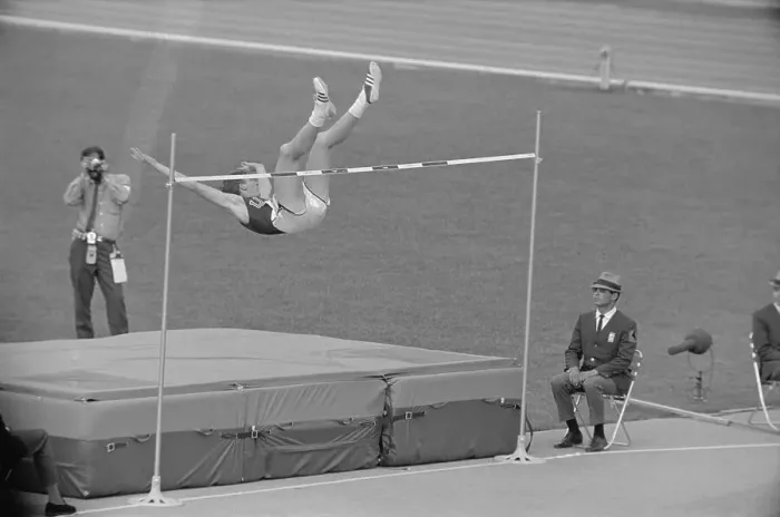 Framed Print : Dick Fosbury Leaping Backwards Over Olympic High Bar Framed Print : Dick Fosbury Leaping Backwards Over Olympic High Bar