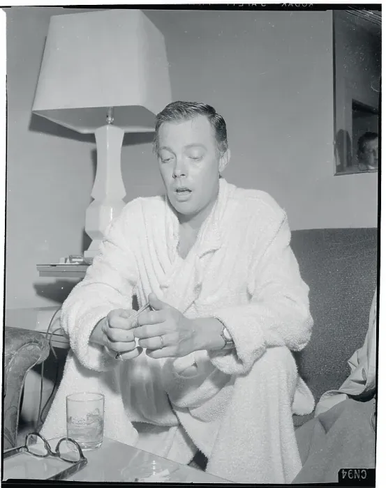 Framed Print : Dick Haymes Talking to Newsmen Framed Print : Dick Haymes Talking to Newsmen