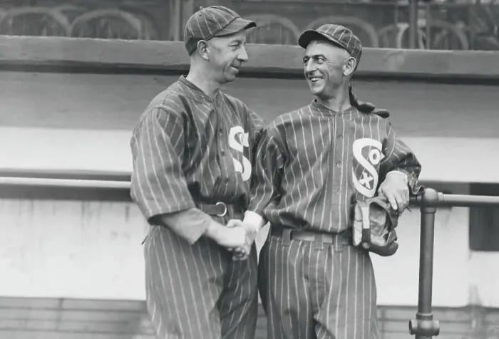 Framed Print : Dick Kerr and Eddie Collins Shaking Hands Framed Print : Dick Kerr and Eddie Collins Shaking Hands
