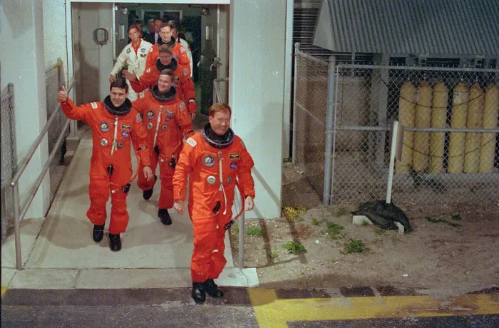 Framed Print : Dick Richards Leading His Crew to Launch Pad