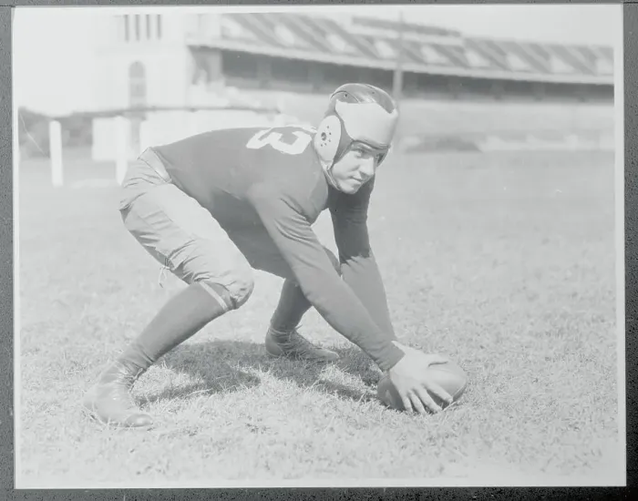 Framed Print : Dick Smith in Football Play Position Framed Print : Dick Smith in Football Play Position