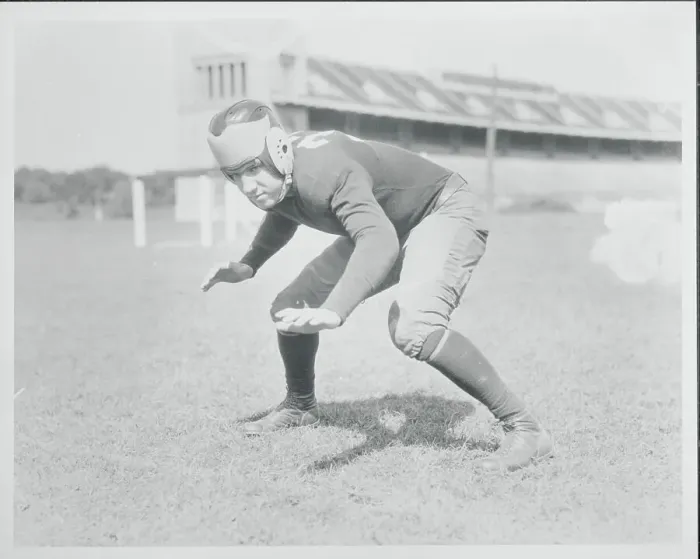 Framed Print : Dick Smith in Football Play Position Framed Print : Dick Smith in Football Play Position