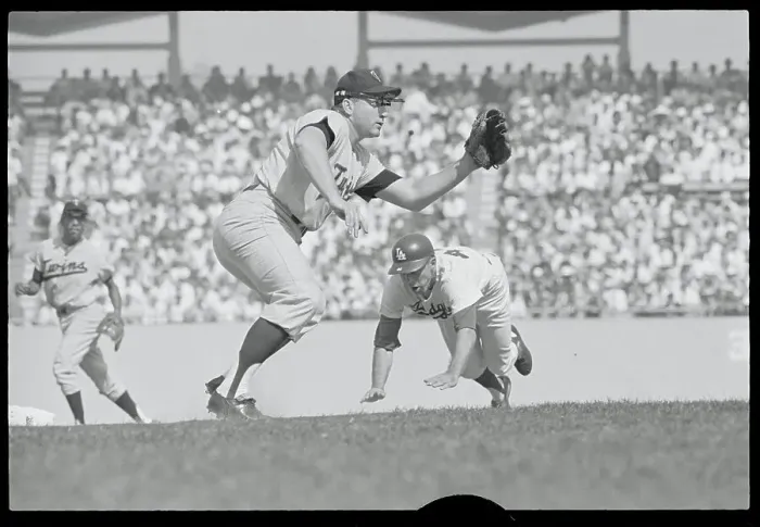 Framed Print : Dick Tracewski Diving for Third Base Framed Print : Dick Tracewski Diving for Third Base
