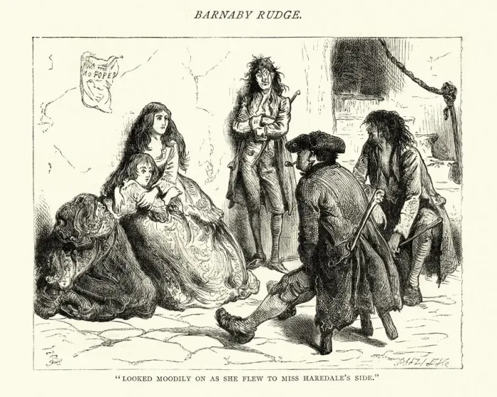 Framed Print : Dickens, Barnaby Rudge, she flew to Miss Haredales side Framed Print : Dickens, Barnaby Rudge, she flew to Miss Haredales side