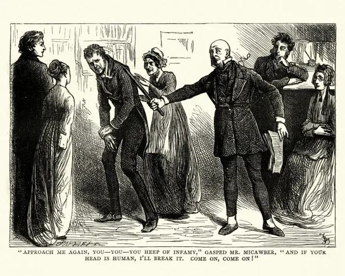 Framed Print : Dickens, David Copperfield, you heep of infamy, gasped Mr Micawber