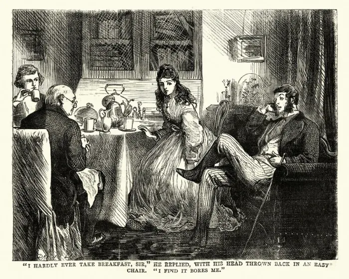 Framed Print : Dickens, David Copperfield, I hardly ever take breakfast, sir