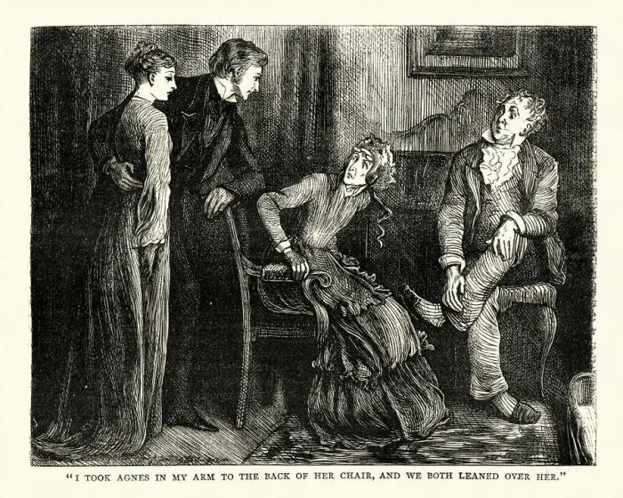Framed Print : Dickens, David Copperfield, I took Agnes in my arm Framed Print : Dickens, David Copperfield, I took Agnes in my arm