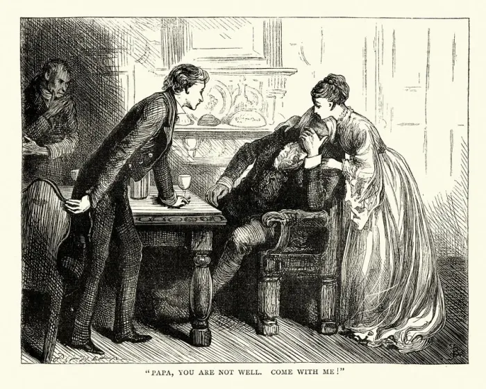 Framed Print : Dickens, David Copperfield, Papa, you are not well Framed Print : Dickens, David Copperfield, Papa, you are not well