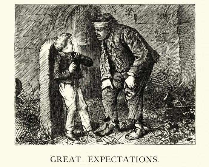 Framed Print : Dickens, Great Expectations, Pip and the escaped convict