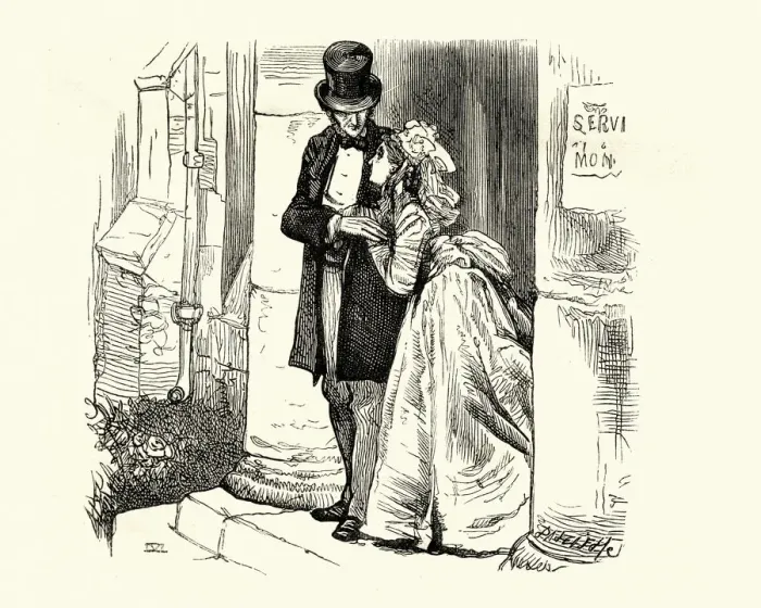 Framed Print : Dickens, Little Dorrit amd her husband Framed Print : Dickens, Little Dorrit amd her husband