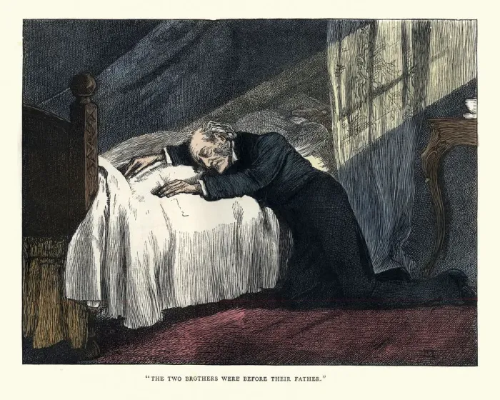 Framed Print : Dickens, Little Dorrit, Two brothers were before their father Framed Print : Dickens, Little Dorrit, Two brothers were before their father