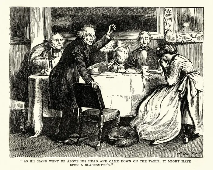 Framed Print : Dickens, Little Dorrit, As his hand went up above his head Framed Print : Dickens, Little Dorrit, As his hand went up above his head