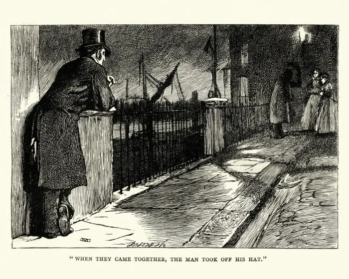 Framed Print : Dickens, Little Dorrit, the man took off his hat