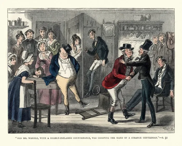 Framed Print : Dickens, Pickwick Papers, Old Mr Wardle, with a highly-inflamed countenance Framed Print : Dickens, Pickwick Papers, Old Mr Wardle, with a highly-inflamed countenance