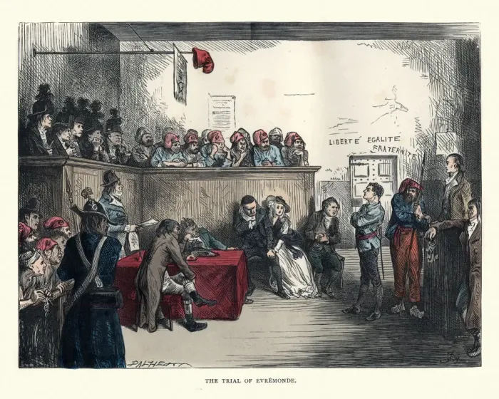 Framed Print : Dickens, Tale of Two Cities, The Trial of Evremonde Framed Print : Dickens, Tale of Two Cities, The Trial of Evremonde