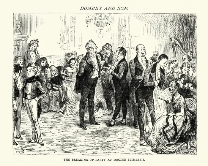 Framed Print : Dickenss Dombey and Son - Breaking up party