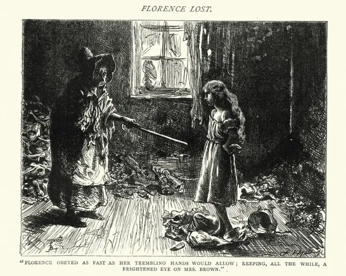 Framed Print : Dickenss Dombey and Son - Florance Lost Framed Print : Dickenss Dombey and Son - Florance Lost