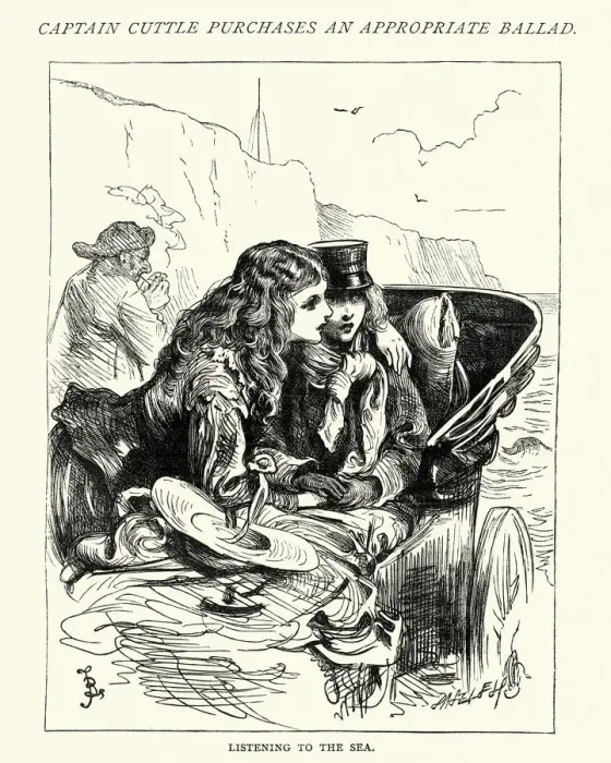 Framed Print : Dickenss Dombey and Son - Listening to the sea Framed Print : Dickenss Dombey and Son - Listening to the sea