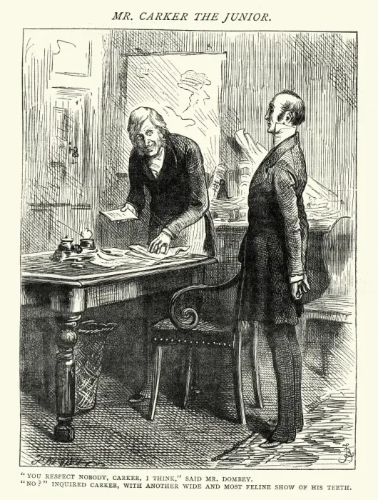 Framed Print : Dickenss Dombey and Son - You respect nobody, Carker Framed Print : Dickenss Dombey and Son - You respect nobody, Carker