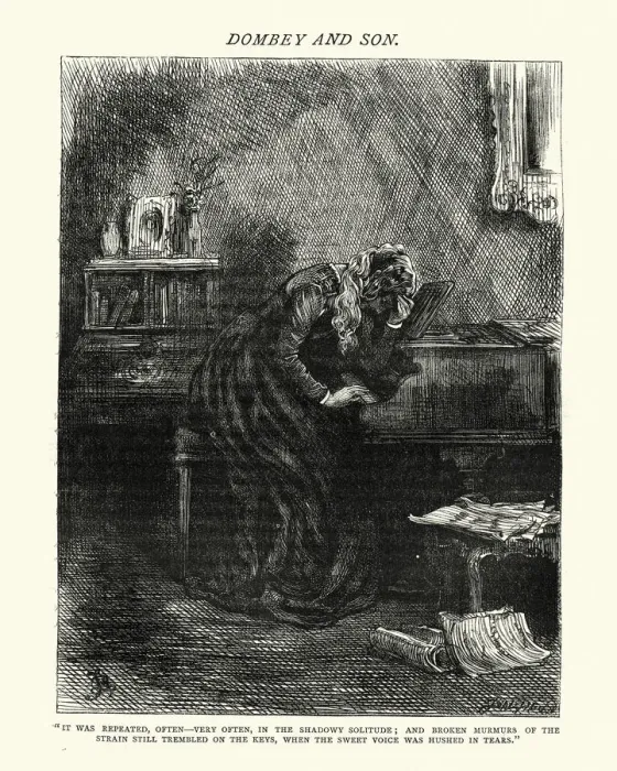 Framed Print : Dickenss Dombey and Son - The shadowy soliture
